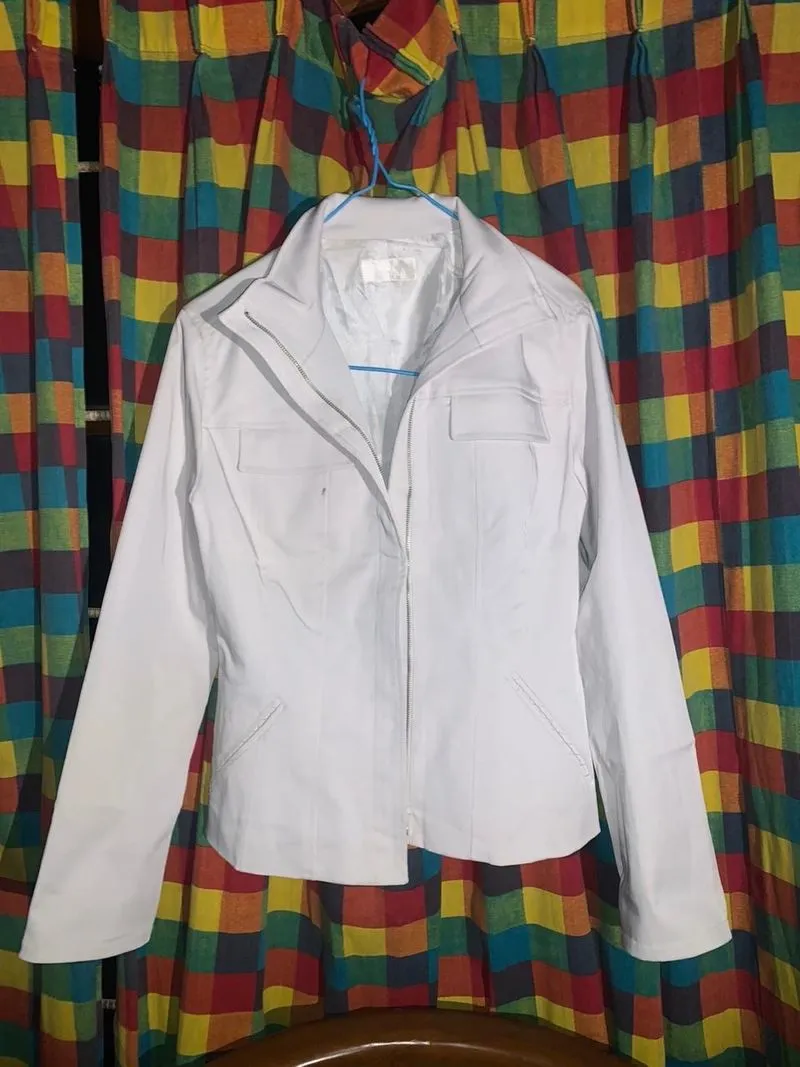 Casual Leather jacket Wanita white photo 1