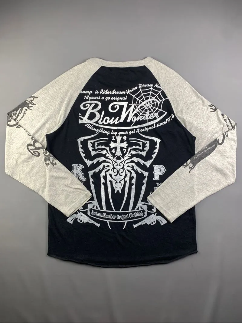 OC Black Gray Biker Raglan Tee (L) photo 1