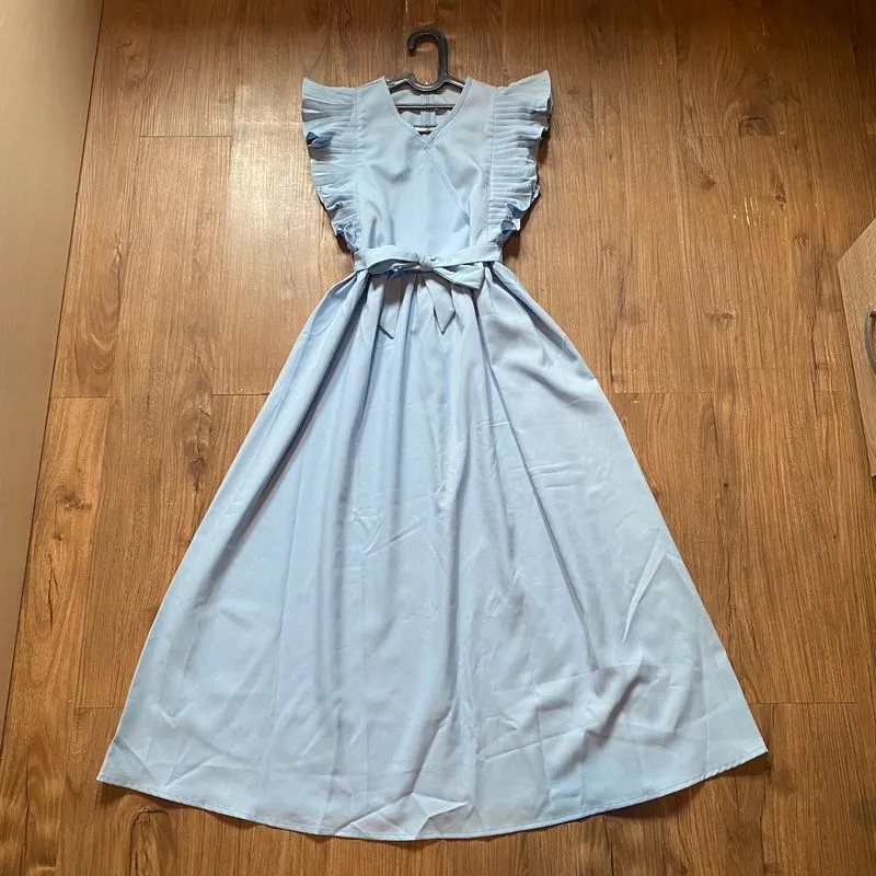 Long Dress baby blue/ sofy blue, coquette style, cute bows  photo 1