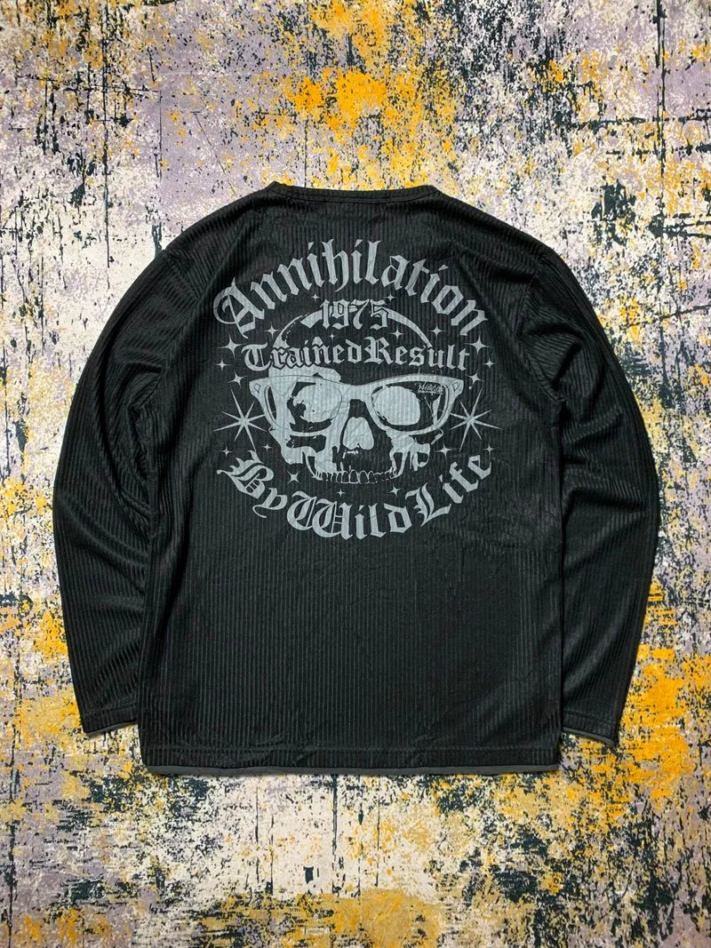 Long Sleeve Y2K Wild Life Skull Graphic photo 1