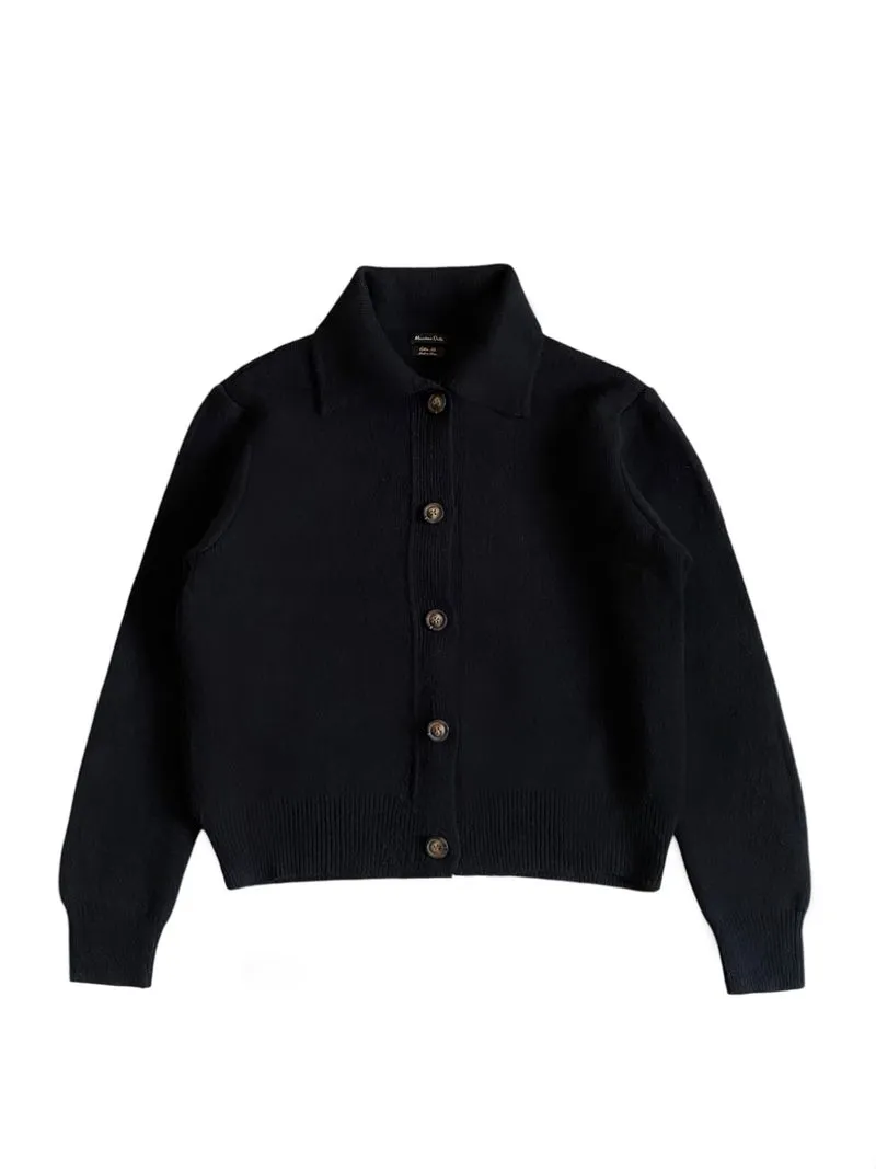 Massimo Dutti heavyweight boxy fit full-button knitted sweat photo 1