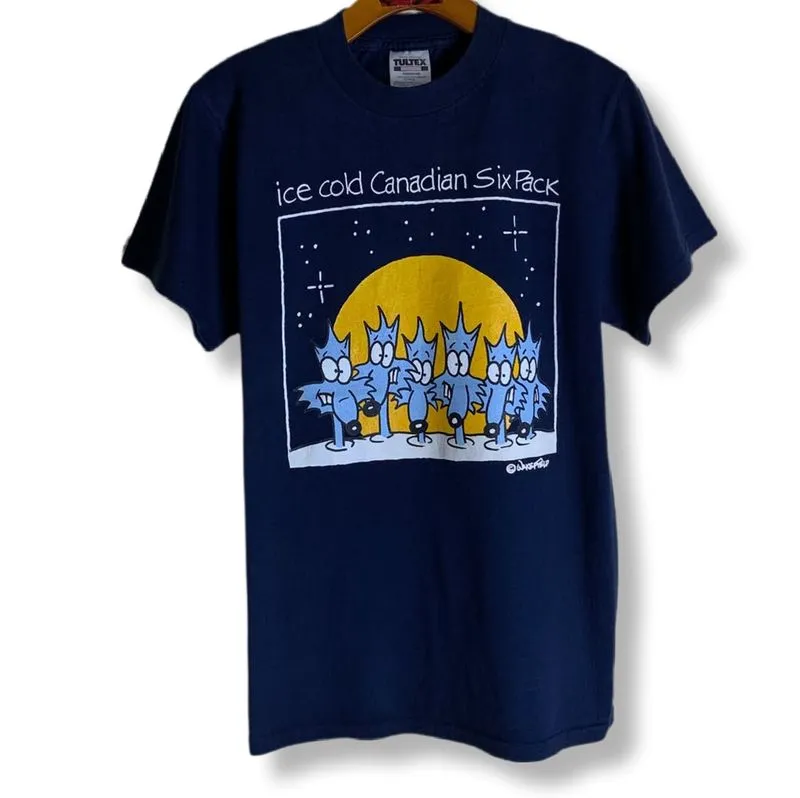VINTAGE TULTEX - ICE COLD CANADIAN SIXPACK T-SHIRT | KAOS |  photo 1
