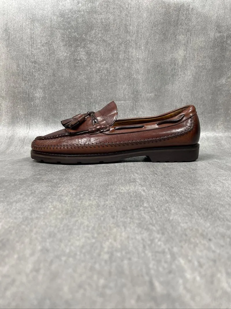 CABELAS LEATHER TASSEL LOAFERS CLASSIC MOC TOE VIBRAM GUMLIT photo 1
