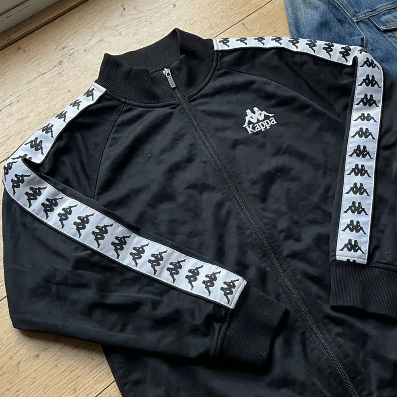 Tracktop Kappa Omini Strip Lengkap Hitam Size L (Good Condit photo 1