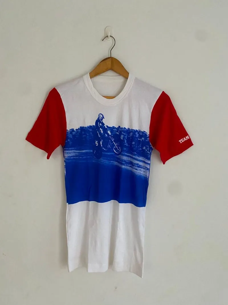 Vintage 80s honda motocross t-shirts pria photo 1