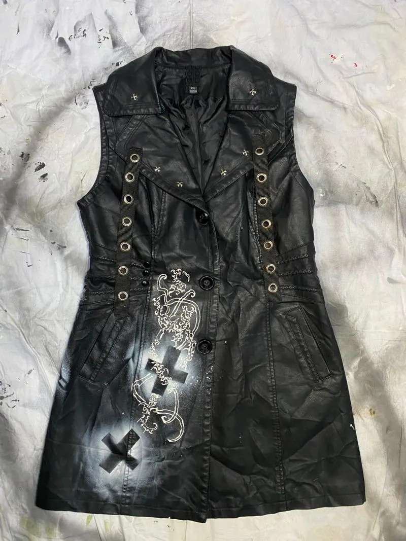 Leather Vest Longline rework photo 1
