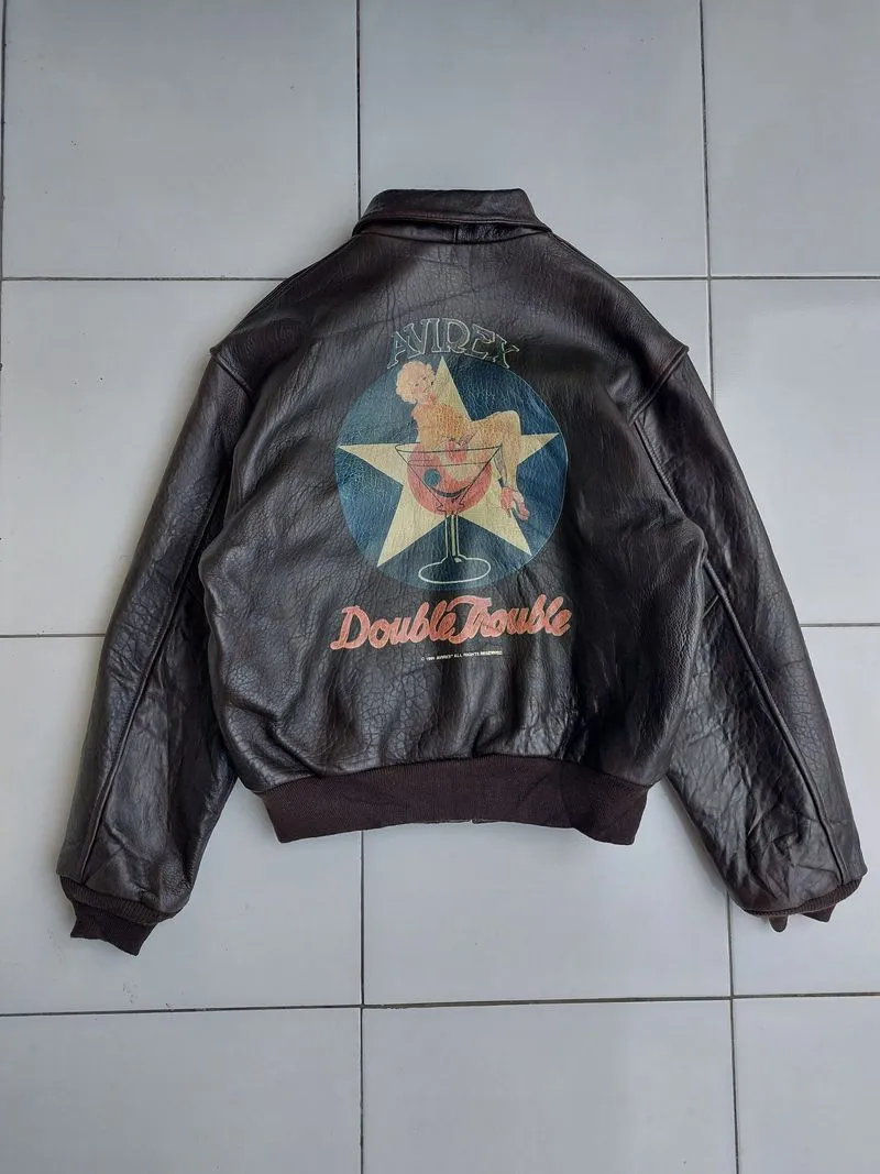 AVIREX A2 A-2 VINTAGE LEATHER JACKET RETRO JAKET KULIT photo 1