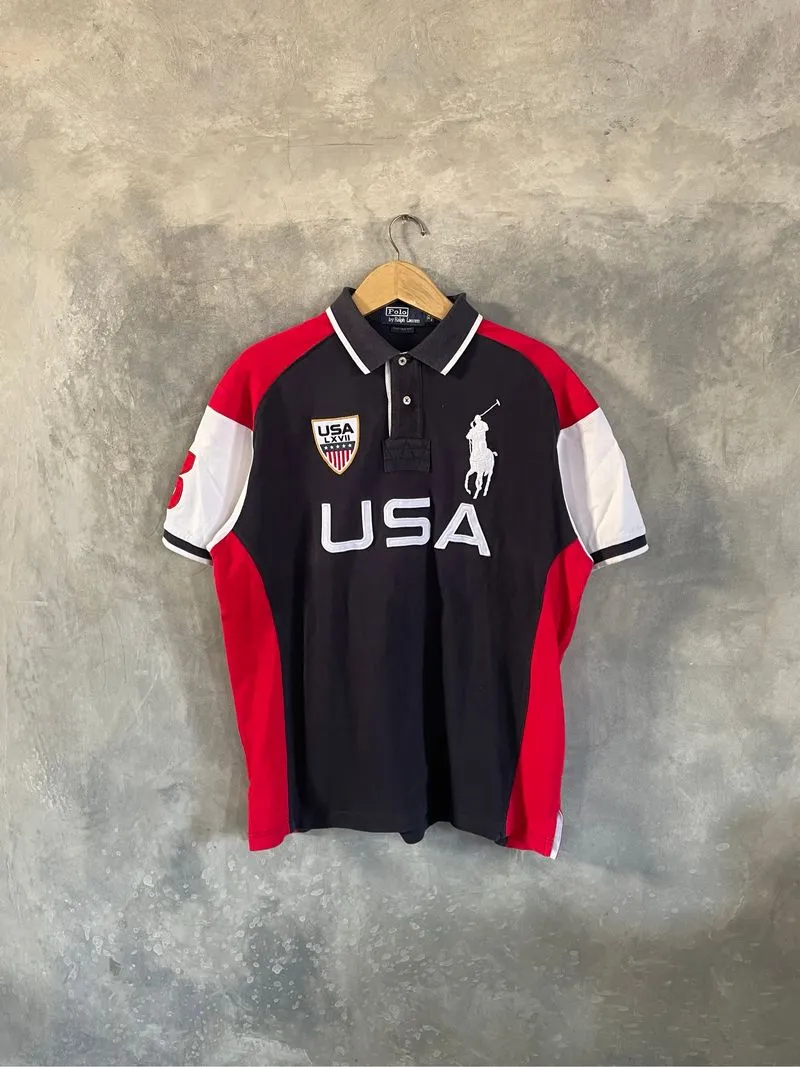 Vintage Polo Ralph Lauren USA Chief Keef Style Polo Shirt photo 1