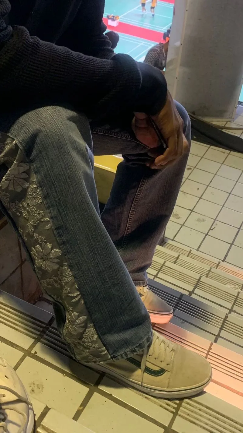 Streetwear Reworked Jeans Pria gray photo 1