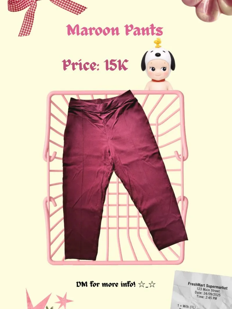 maroon pants photo 1