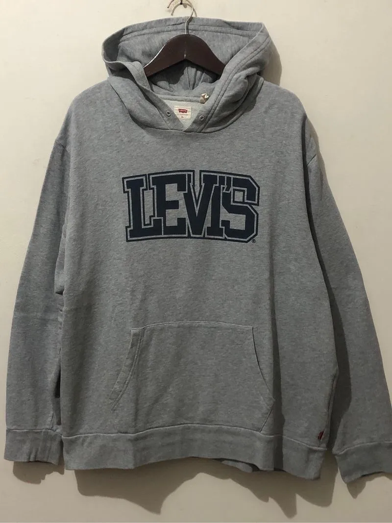Levi’s Big Logo Script Oversized Hoodie Grey Original Levis photo 1