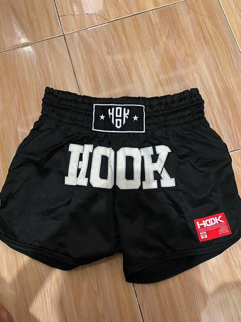 Celana Muay Thai Hook Fight Gear berwarna hitam photo 1