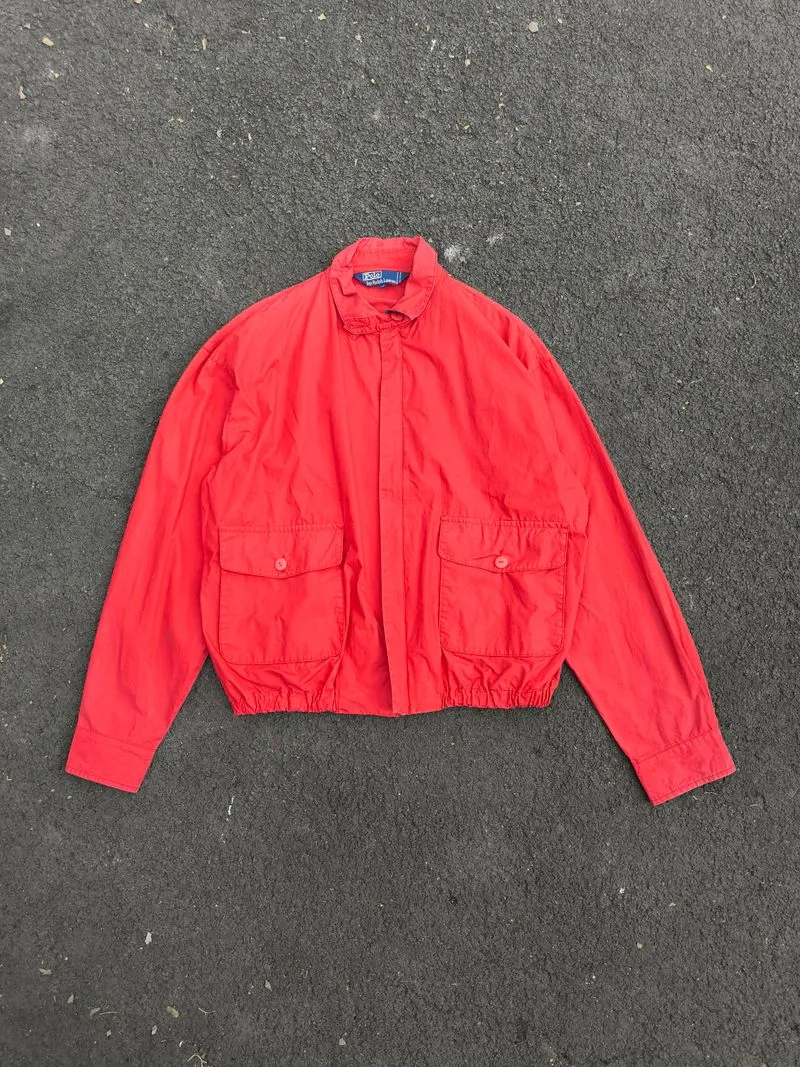 Vintage Polo Ralph Lauren Red Flight Bomber Jacket Boxy photo 1