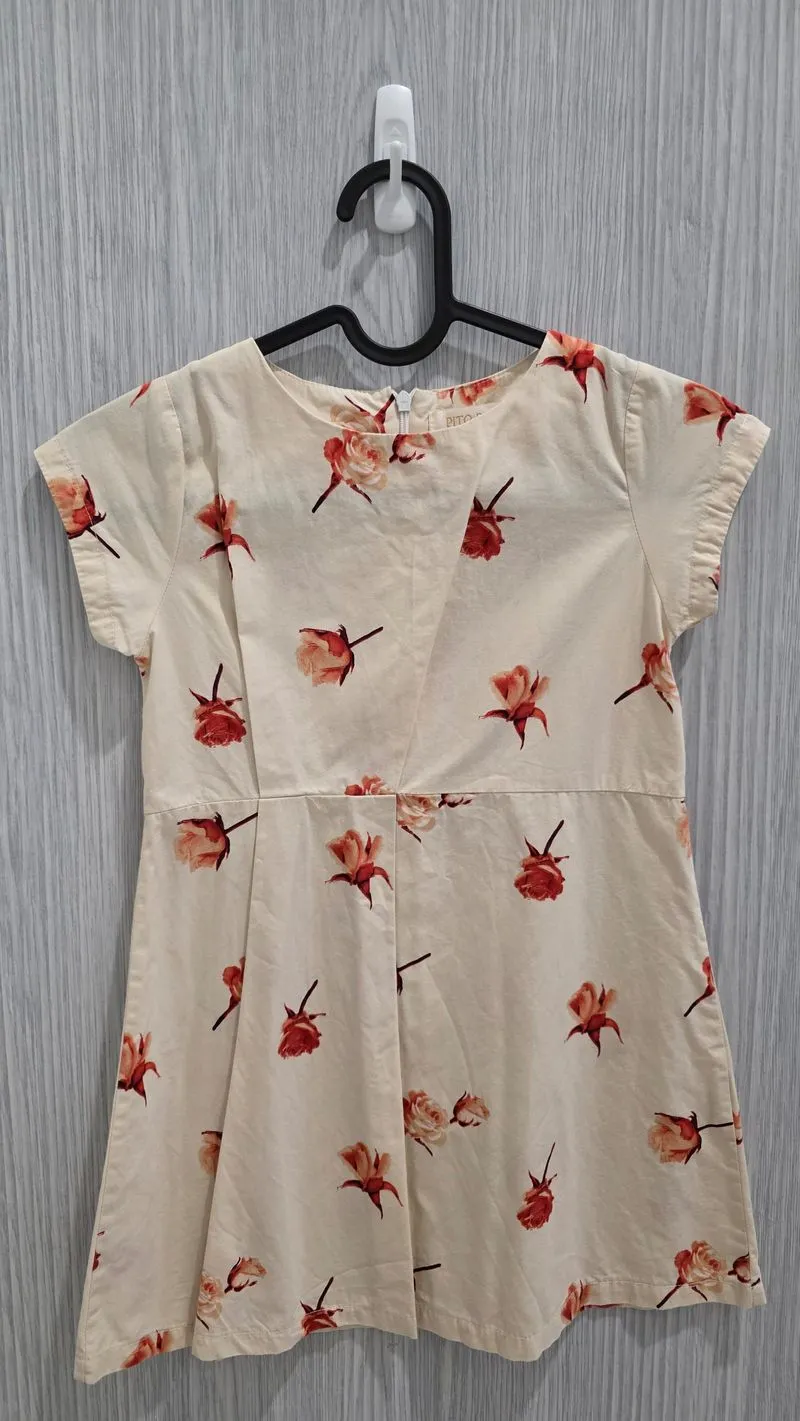 Pito Dito orange floral dress photo 1