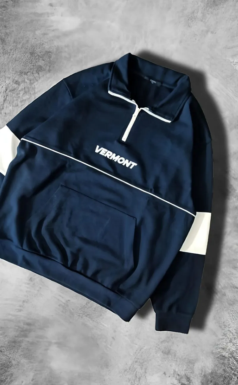 TOPTEN Halfzip Navy Vintage Tebal Size L Like New photo 1
