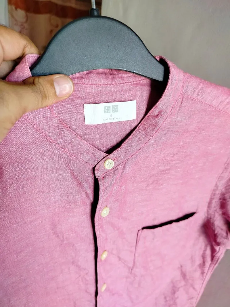 kemeja sanghai LINEN pria SIZE S branded Uni photo 1