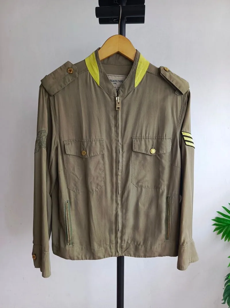 olive zadig & voltaire military overshirt photo 1