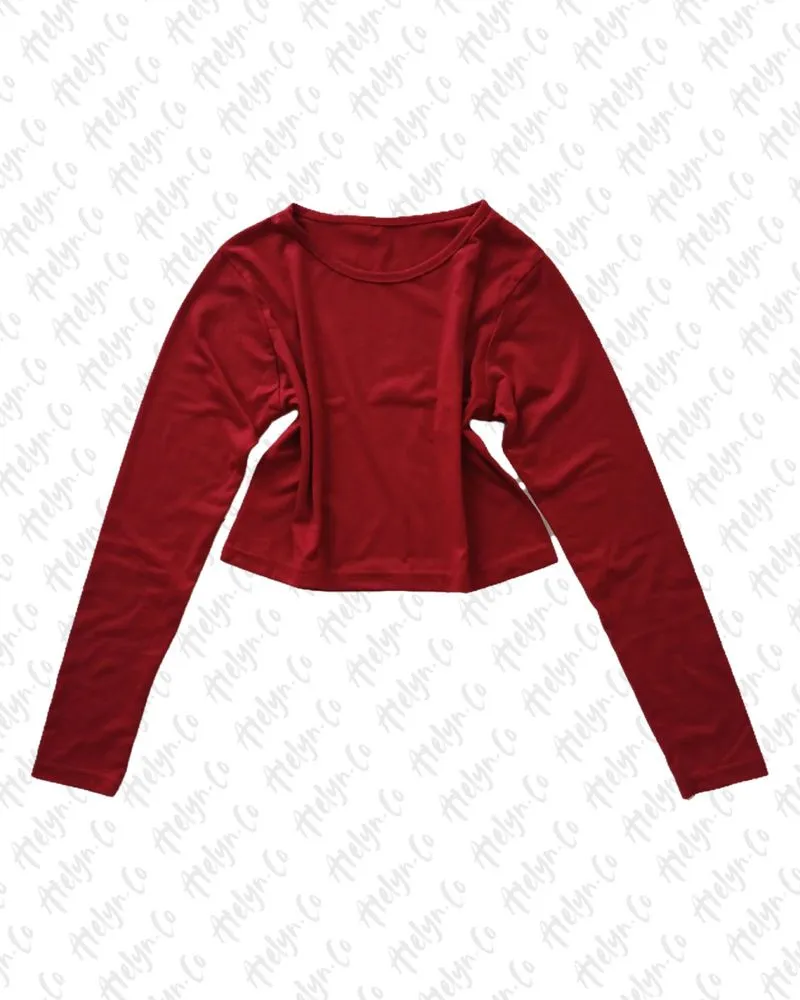 Crop Top Maroon Longsleeve  photo 1