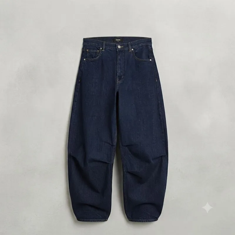 GU Uniqlo Indigo Blue Baggy fit Denim Pants photo 1