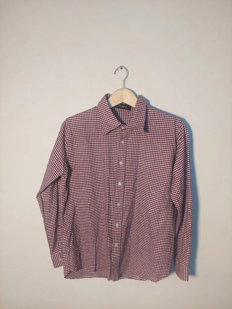 THENBLANK Vintage Indie Shirt Wanita burgundy photo 1