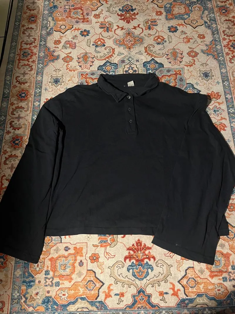 h&m cropped longsleeve in blue photo 1