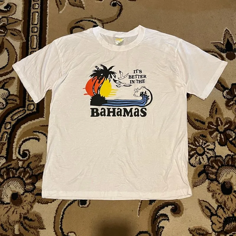 Kaos Bahamas White Art vintage Beach photo 1