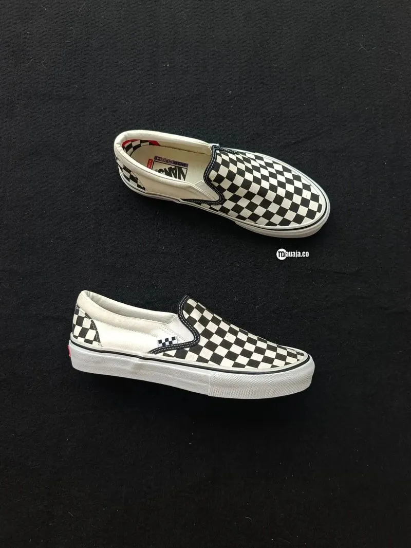 Vans Skate Slip-On Checkerboard White Black photo 1