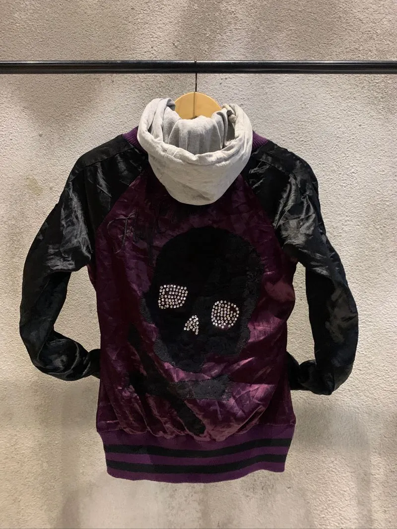 SHAKE SHAKE Doublezip Skulls Rhinestone Jacket photo 1