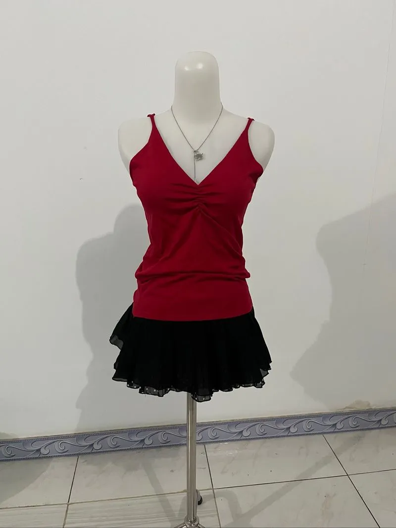 tanktop rajut merah | tanktop merah photo 1