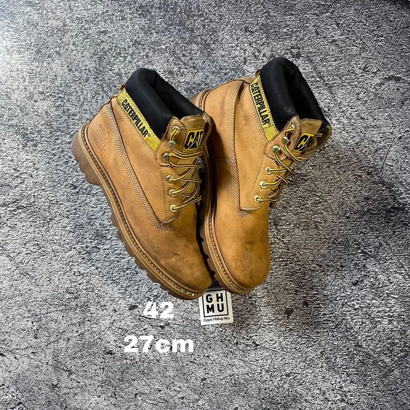 Caterpillar Boots 7inch Brown Yellow Original Guaranted 100% photo 1