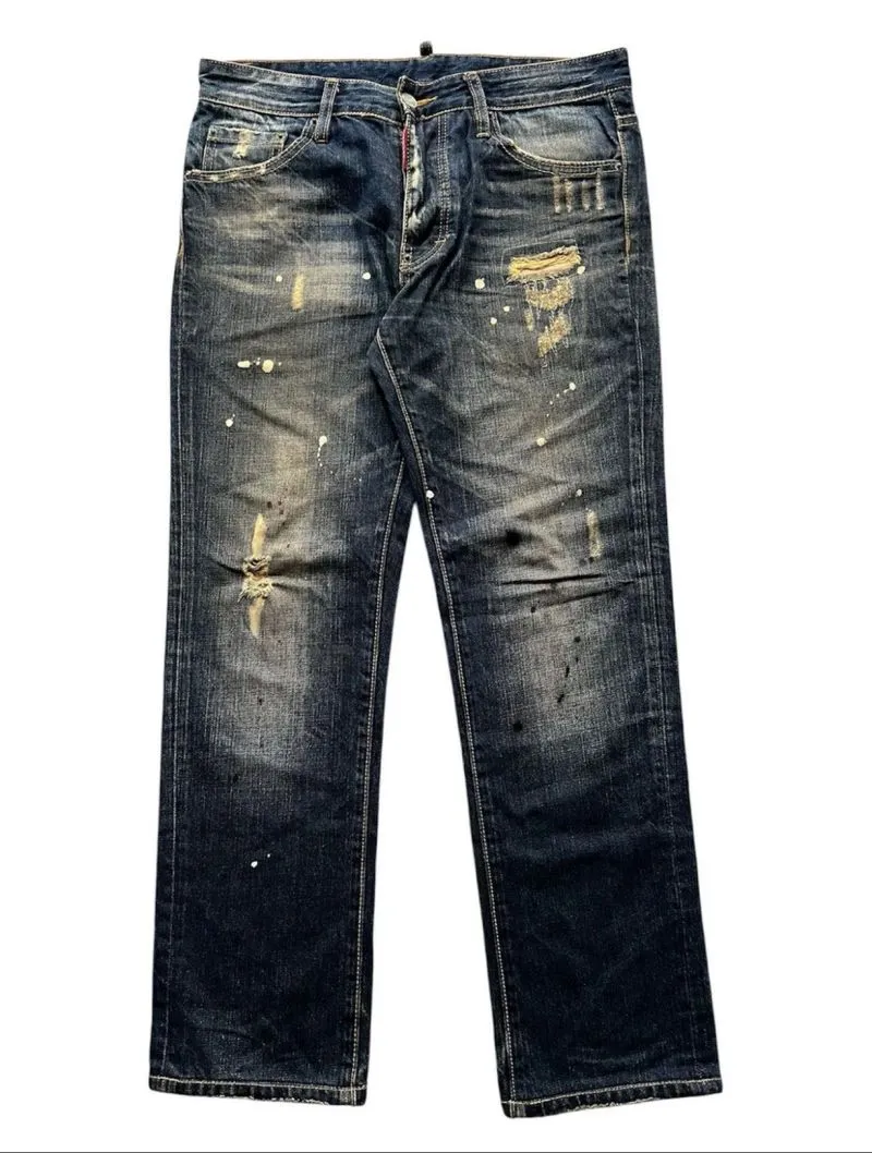 Vintage Dsquared2 Distressed Splatter Regular Denim photo 1