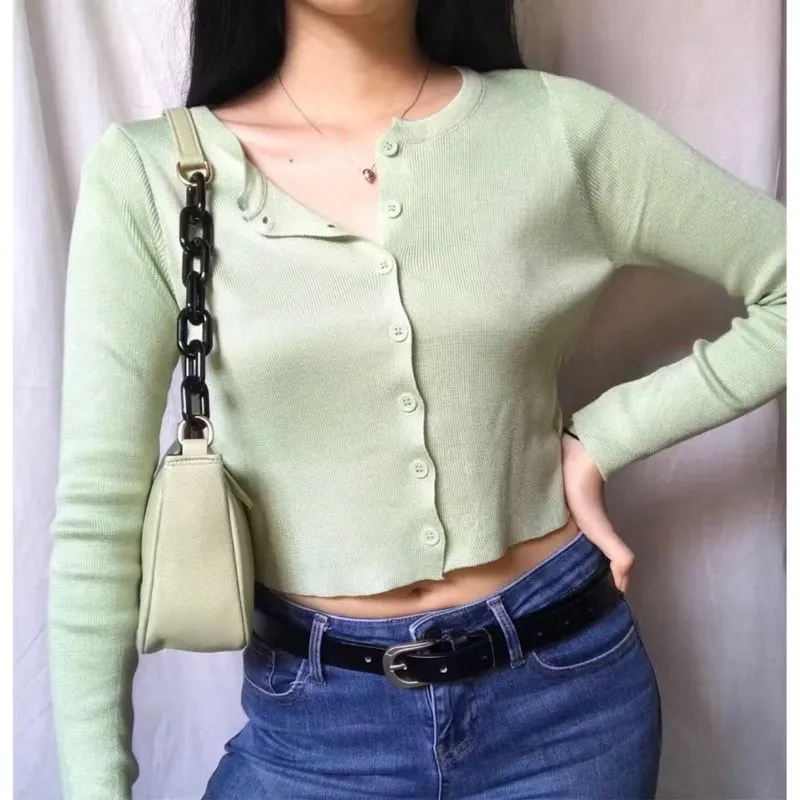 knit cardigan crop top photo 1