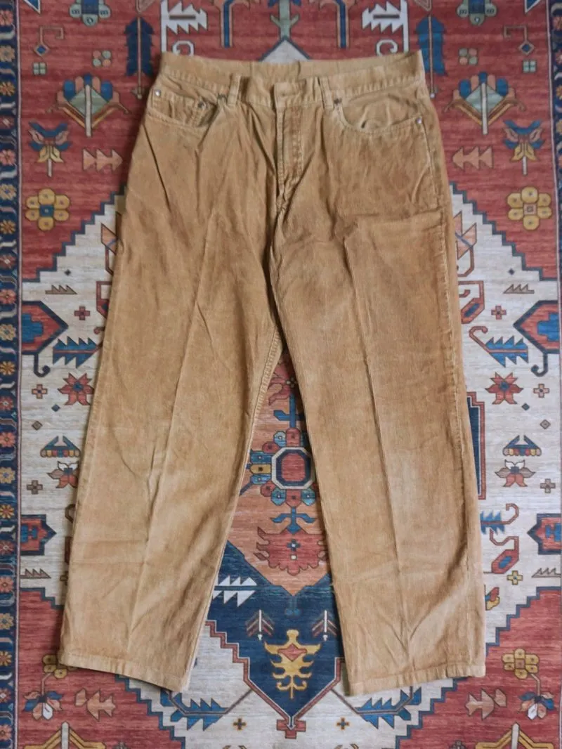 Celana corduroy loose fit khaki photo 1