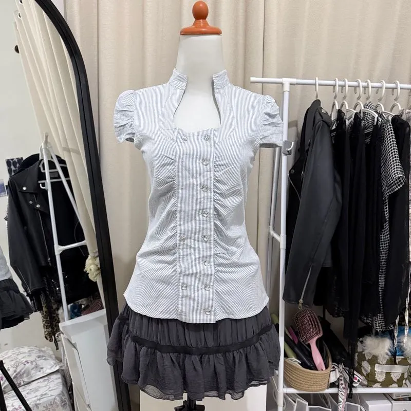 ruched fitted blouse photo 1