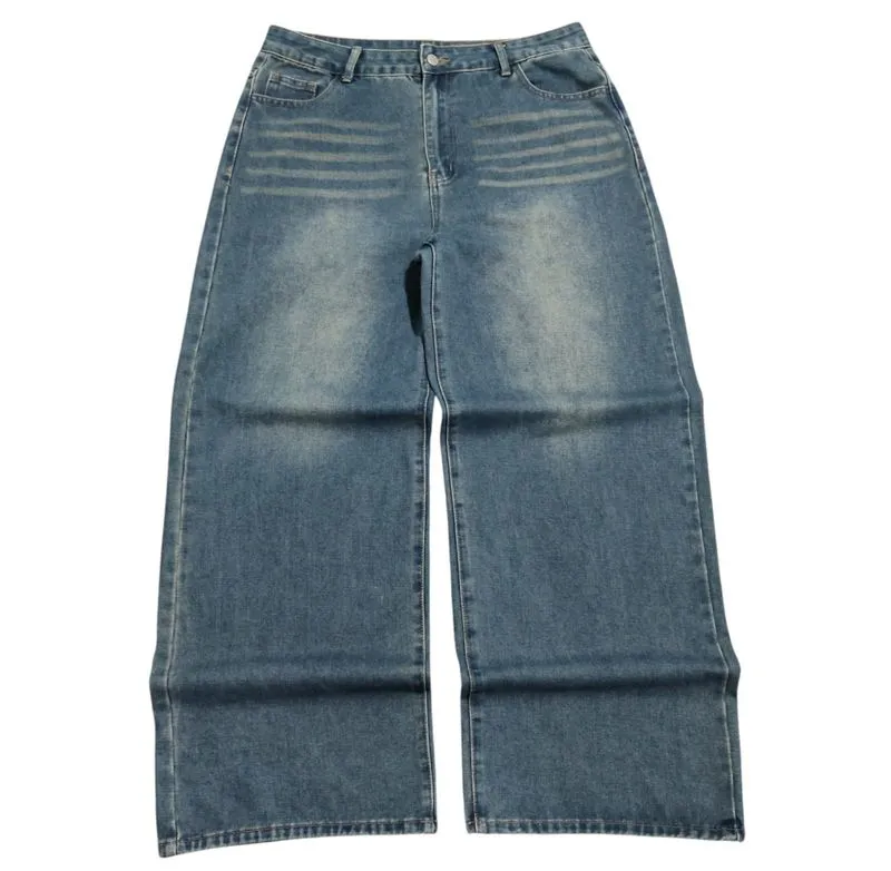Blue Wash Jeans Wide Leg Fit By Shein photo 1