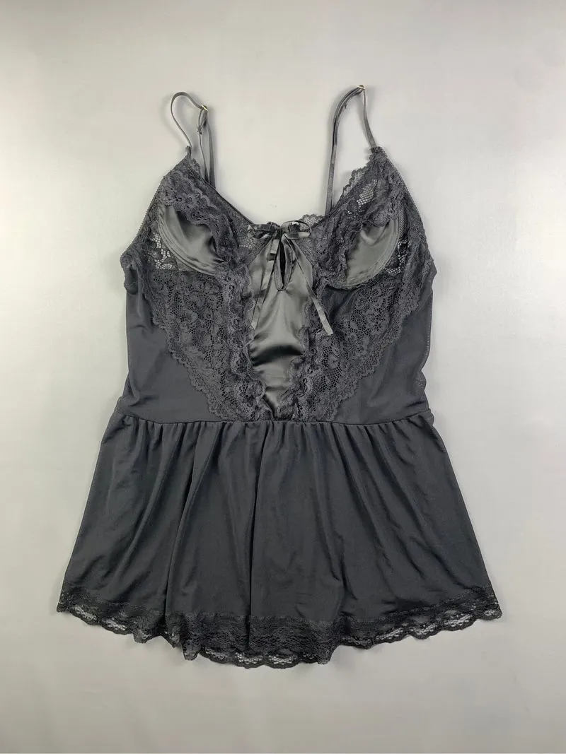 Black Ribbon Lace-trimmed Nightwear Lingerie (M) photo 1