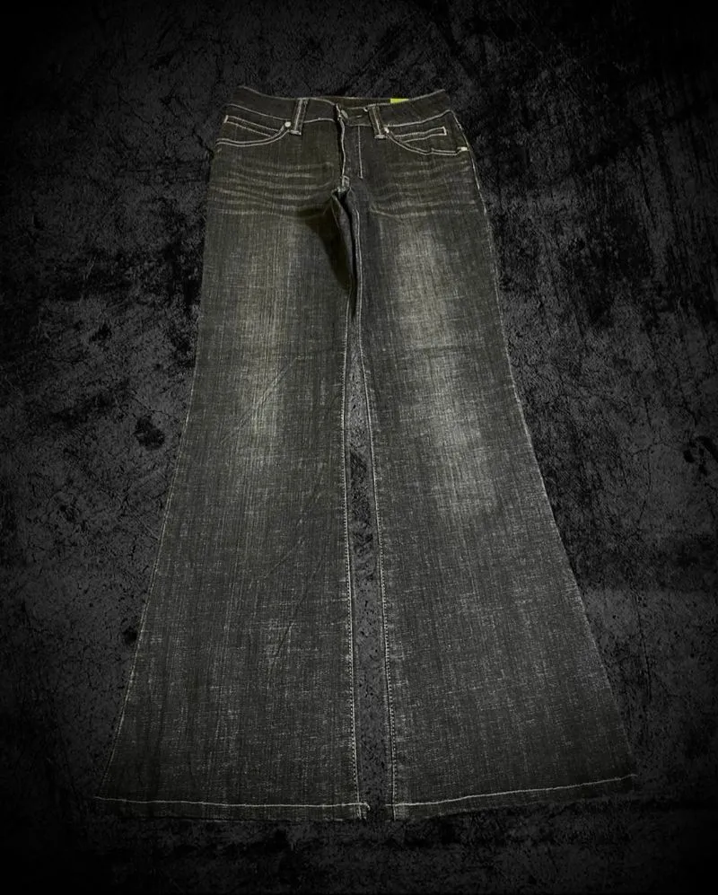 ༺Vintage Flare Jeans Black Washed Midwaist by SQJ༺  photo 1