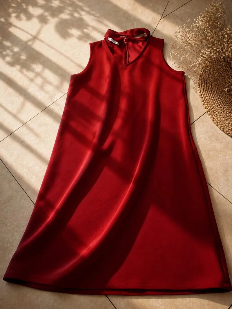 Dress Merah A-Line Premium photo 1