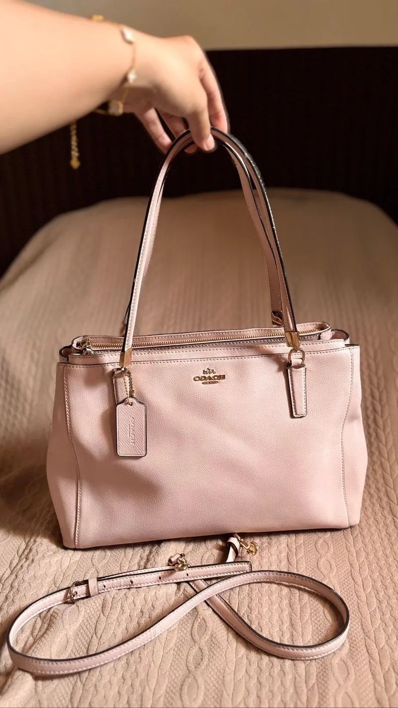 Coach cristi carryall leather pink nude photo 1