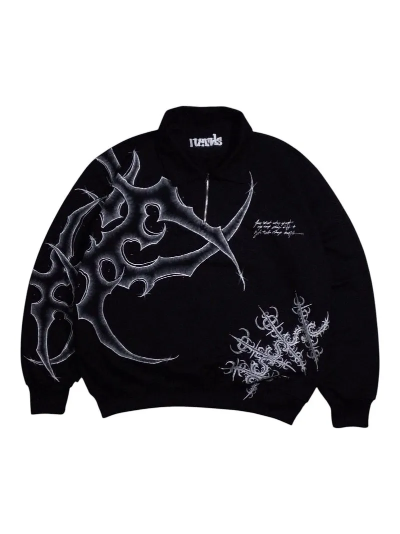 BOXY HALFZIP HANDMADE PAINTED CYBERSIGILISM photo 1