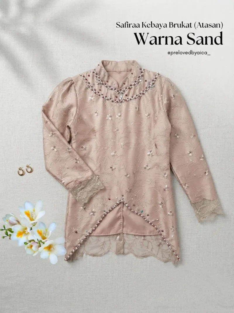 Safiraa Kebaya Brukat (Atasan) - Sand photo 1