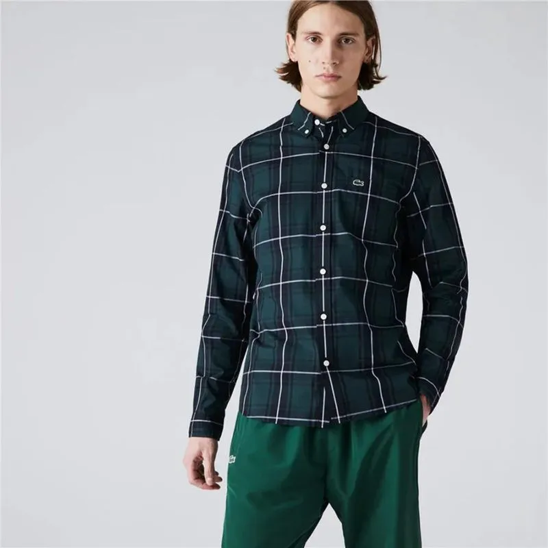Kemeja Long Shirt LACOSTE green Tartan Size L photo 1