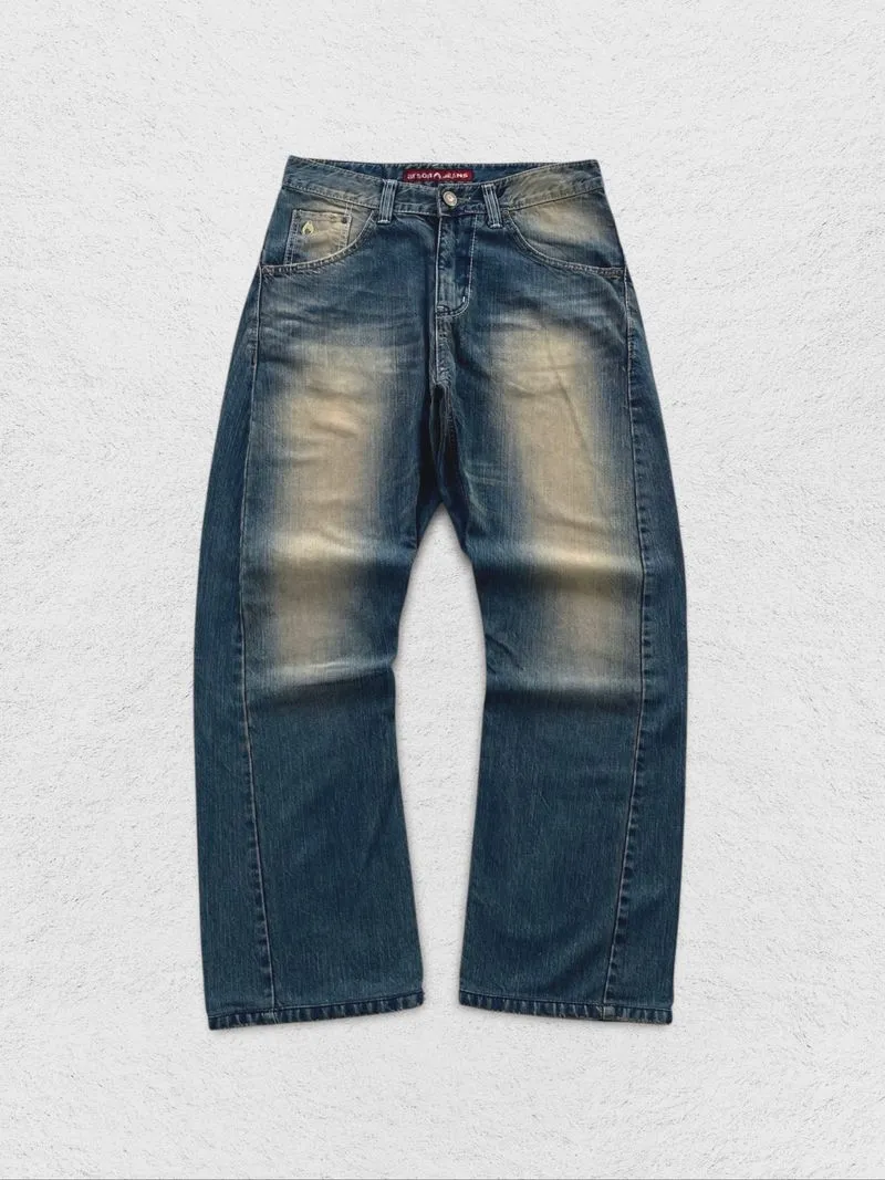 VINTAGE ARSON WASHED BLUE BOOT CUT JEANS photo 1