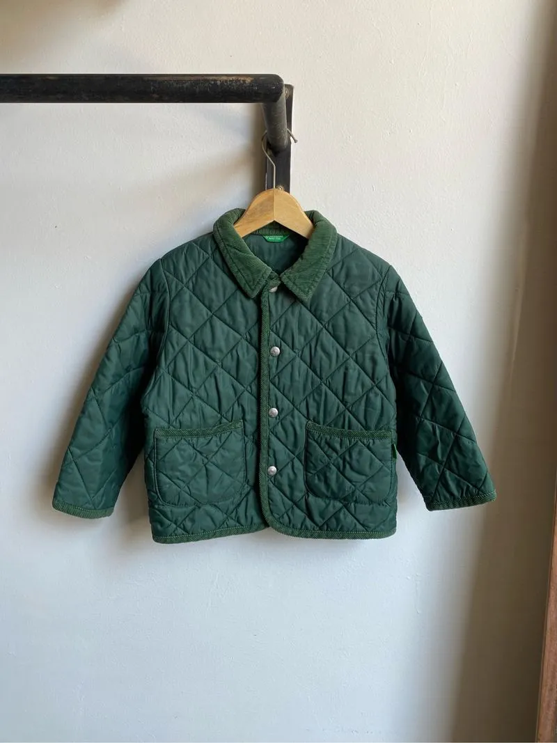 United Colors Of Benetton quilted jacket kids green jaket ou photo 1