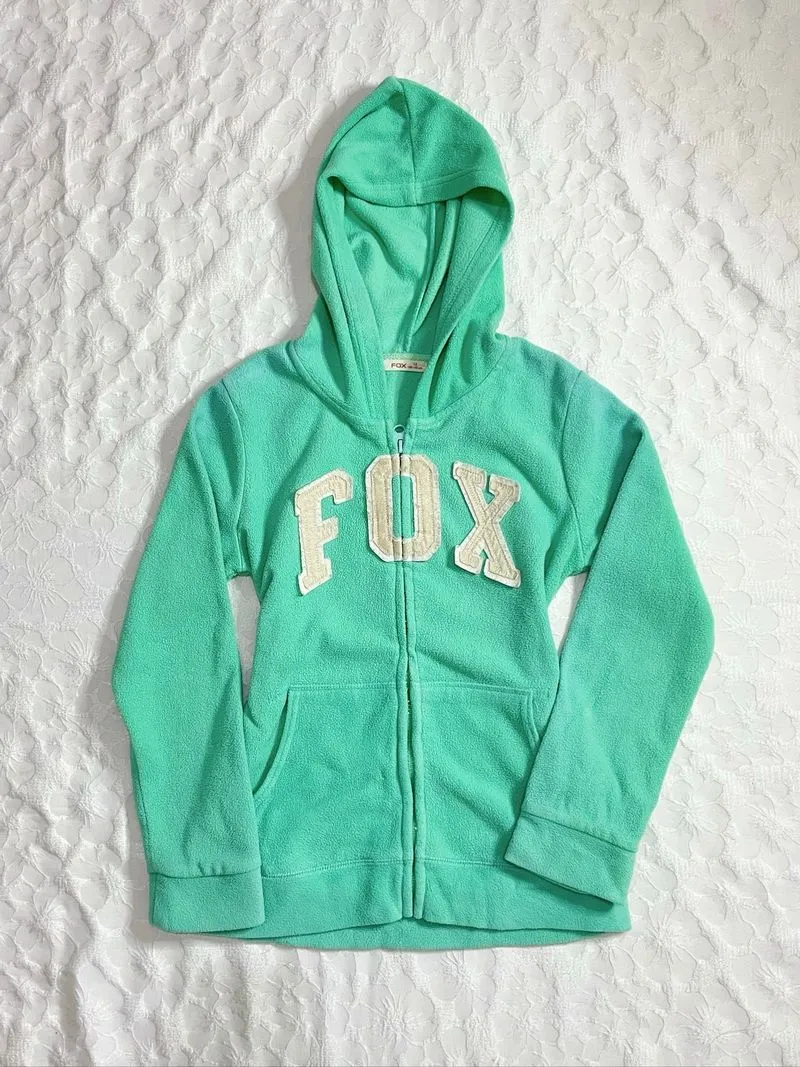 𓇼 Teal Fleece Zip Hoodie photo 1