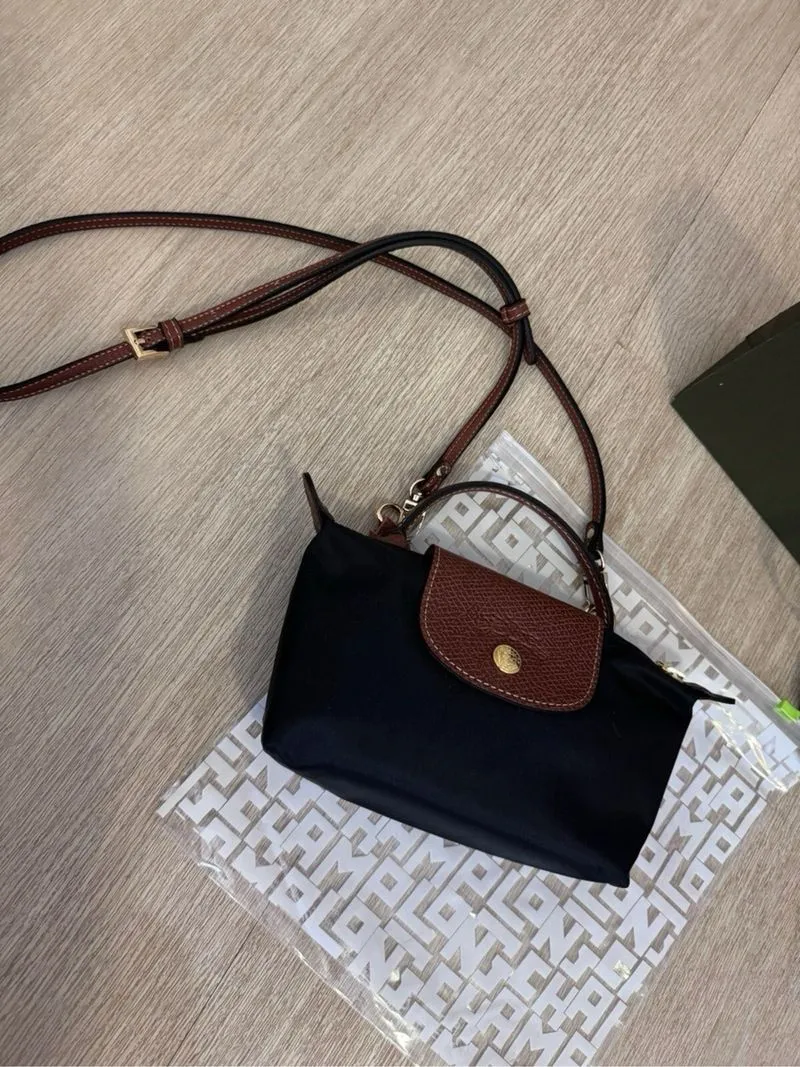 Longchamp Pouch Classic Black With Srap | Original Guarantee photo 1