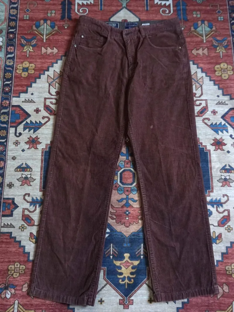 Celana corduroy DELDEN slim fit coklat bata photo 1