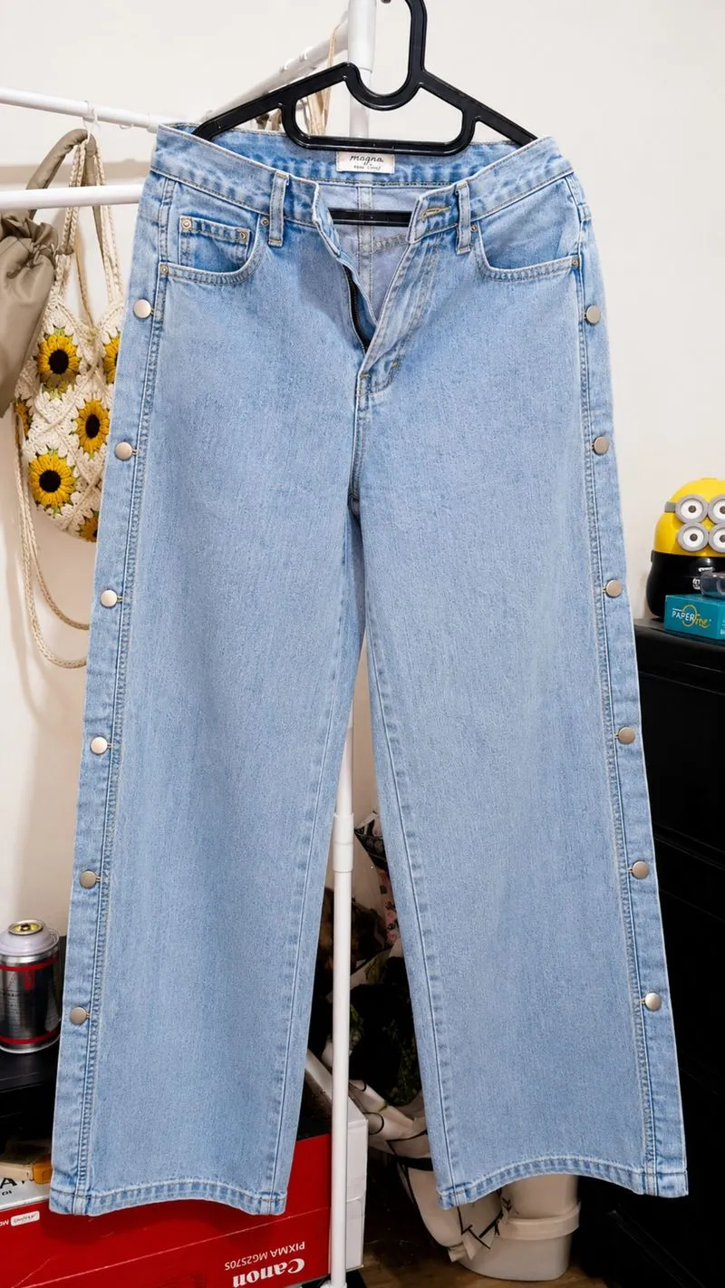 High Waist Straight Jeans Light Blue  photo 1
