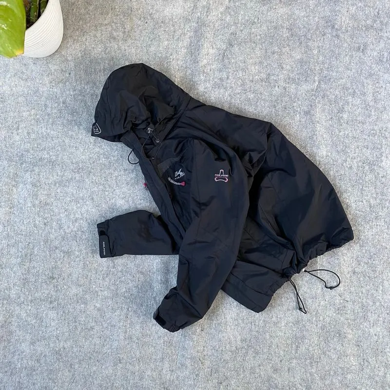 Outdoor jacket kolping hitam pekat like new bahan kaku photo 1