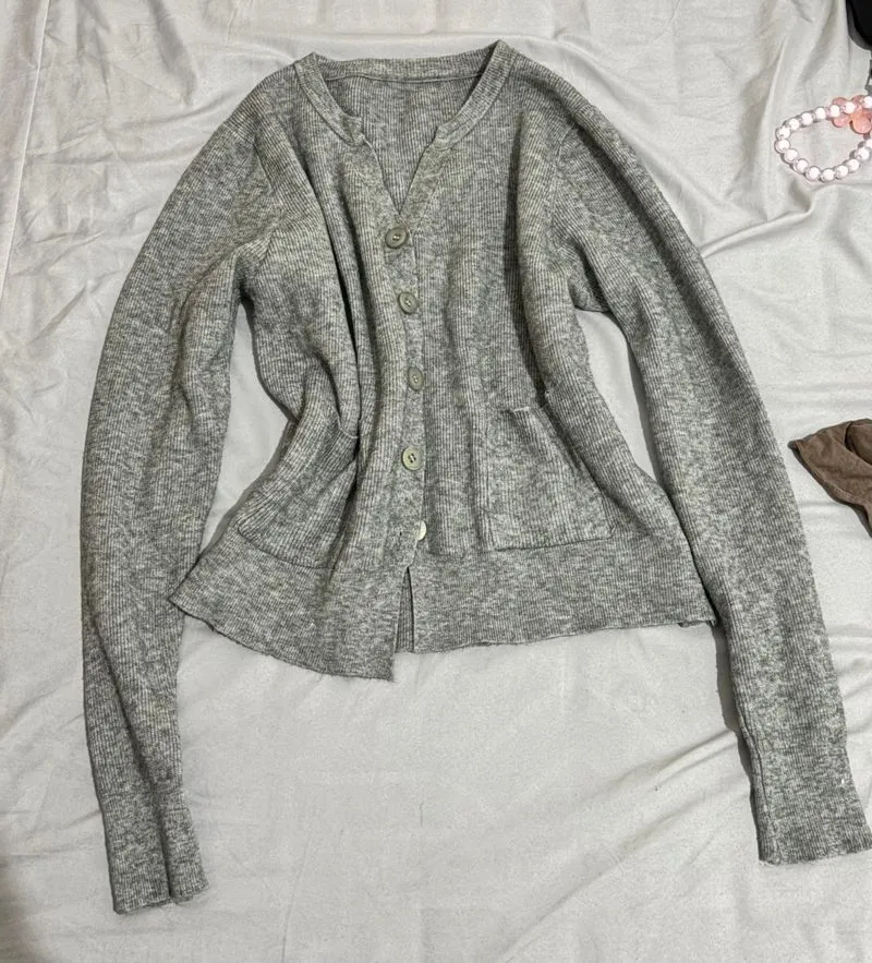 Grey Knit Cardigan photo 1